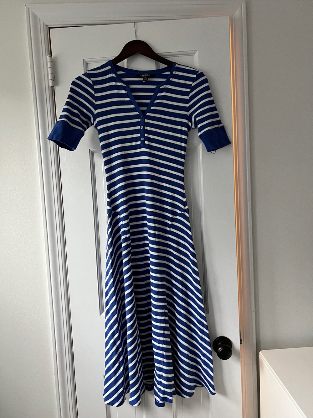 Ralph Lauren Blue and White Striped Women's Dress